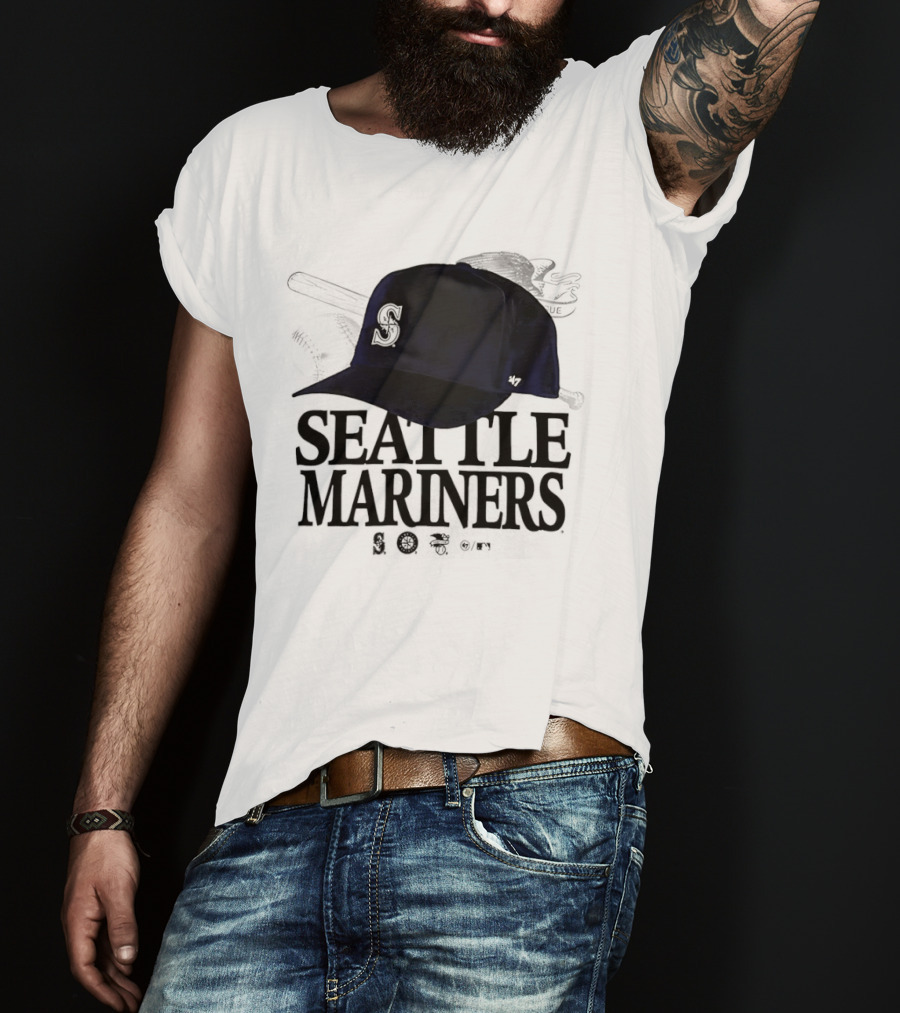 Seattle Mariners In The Paper Foundation Cap With Brushed Effect T-Shirt