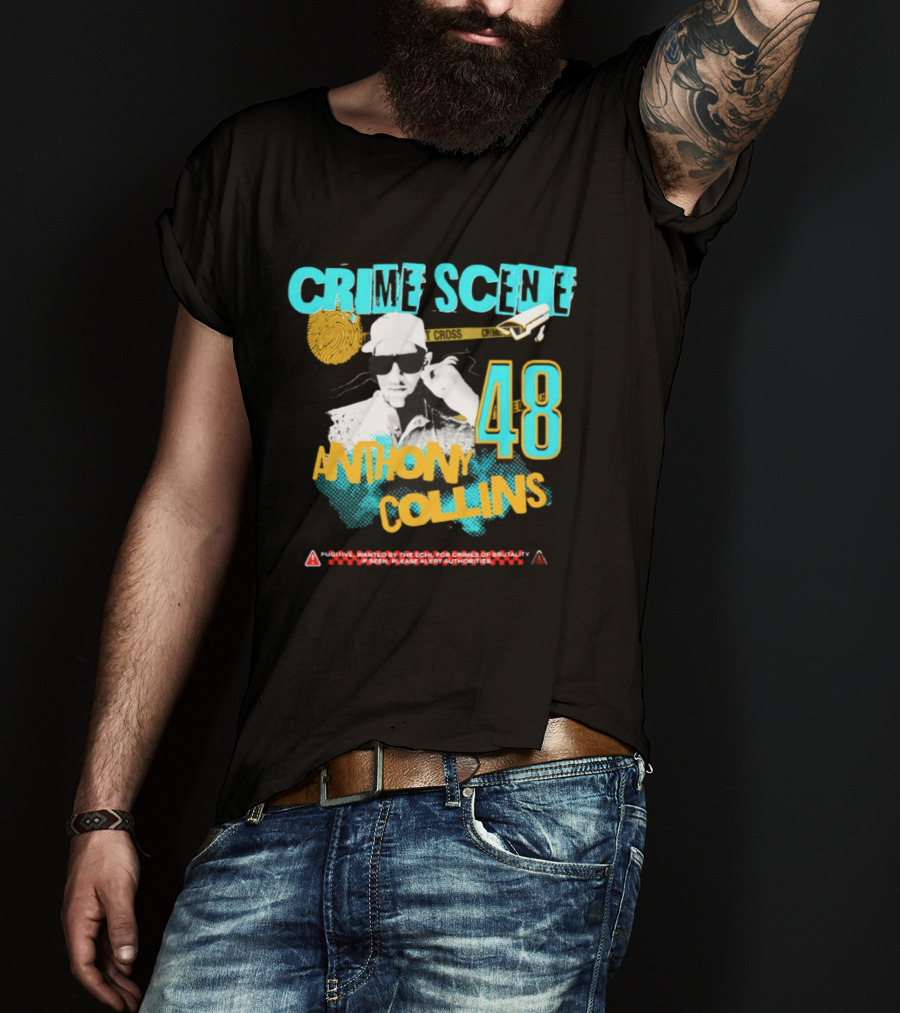 Crime Scene Anthony Collins 48 Wanted By The ECHL For Crimes Of Brutality T-Shirt