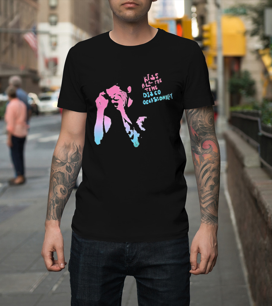 Kiss All The Time Disco Occasionally Red Blue T-Shirt