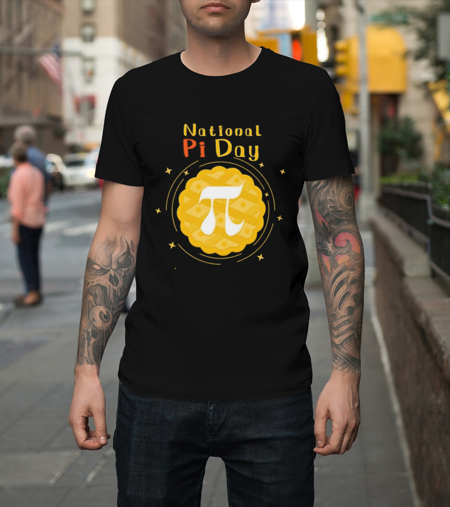 National Pi Day Pie Icon With Stars And Math T-Shirt