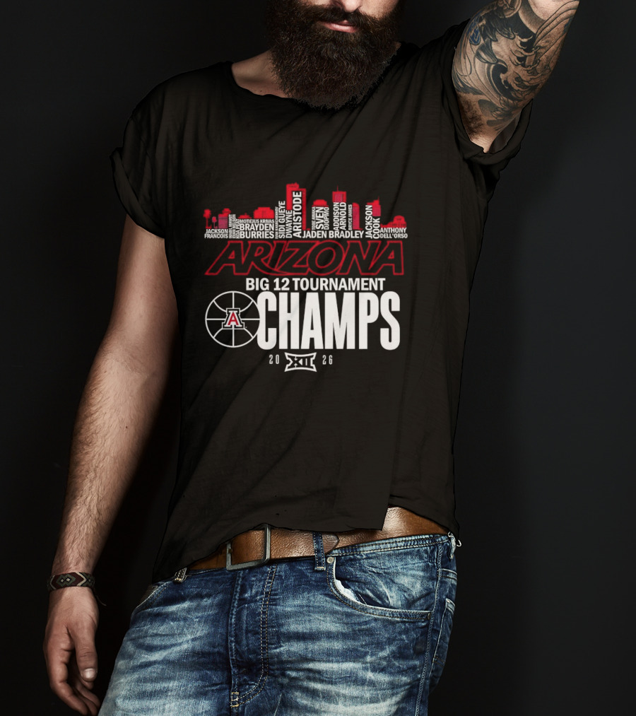 Arizona Wildcats Skyline City Big 12 Tournament Champs 2026 Basketball A T-Shirt