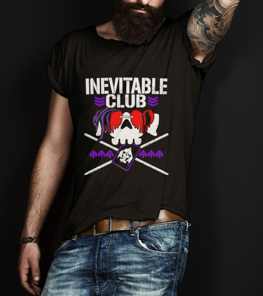Inevitable Club Skull Red Purple Suplex Wrestling T-Shirt