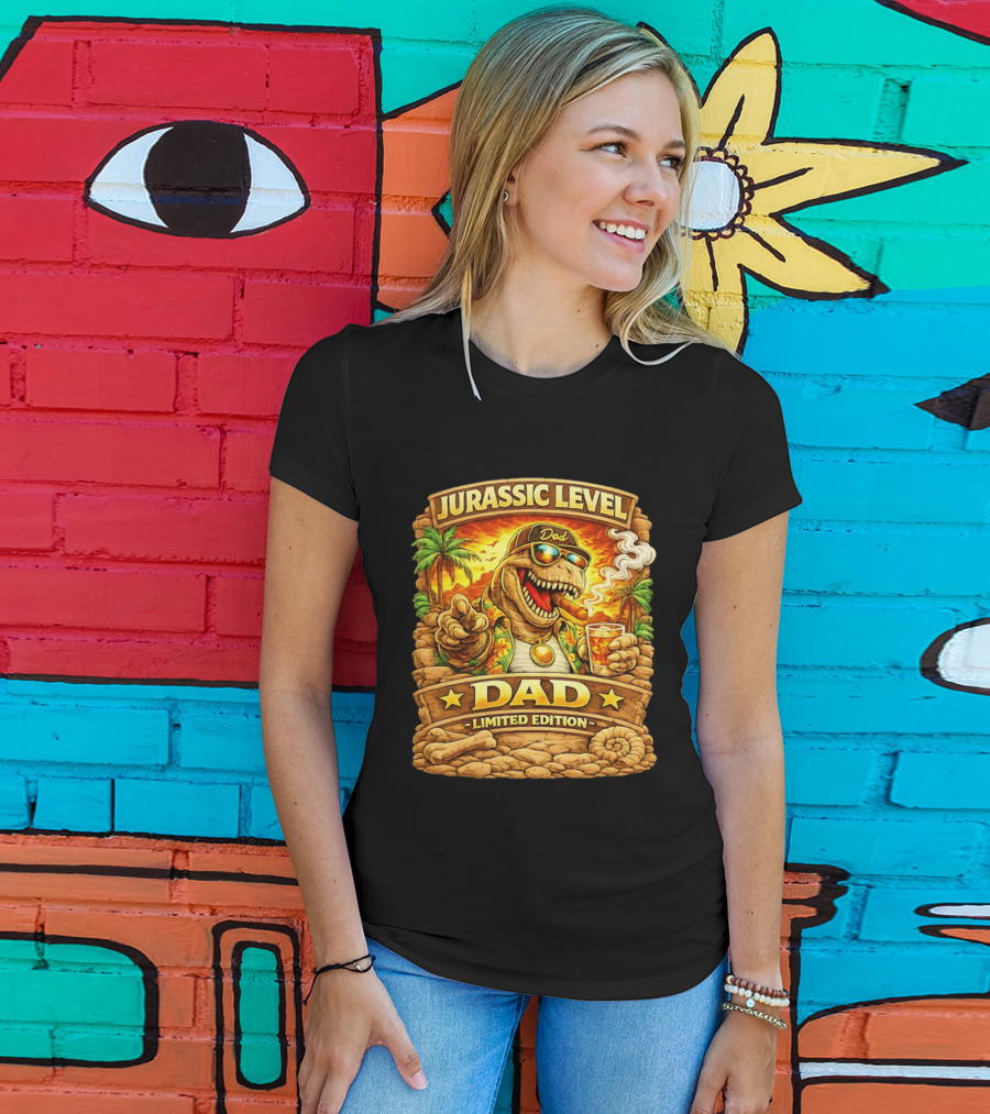 Jurassic Level Dad Dinosaurs Sunglasses Cigar Limited Edition T-Shirt