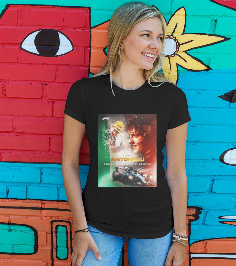 F1 Kimi Antonelli First Italian Winner In 20 Years T-Shirt