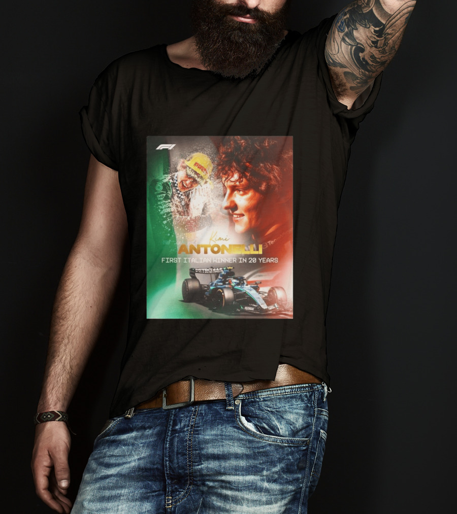 F1 Kimi Antonelli First Italian Winner In 20 Years T-Shirt