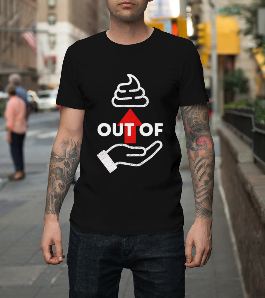 Poop Emoji Hand Gesture Out Of Luck Up Arrow T-Shirt