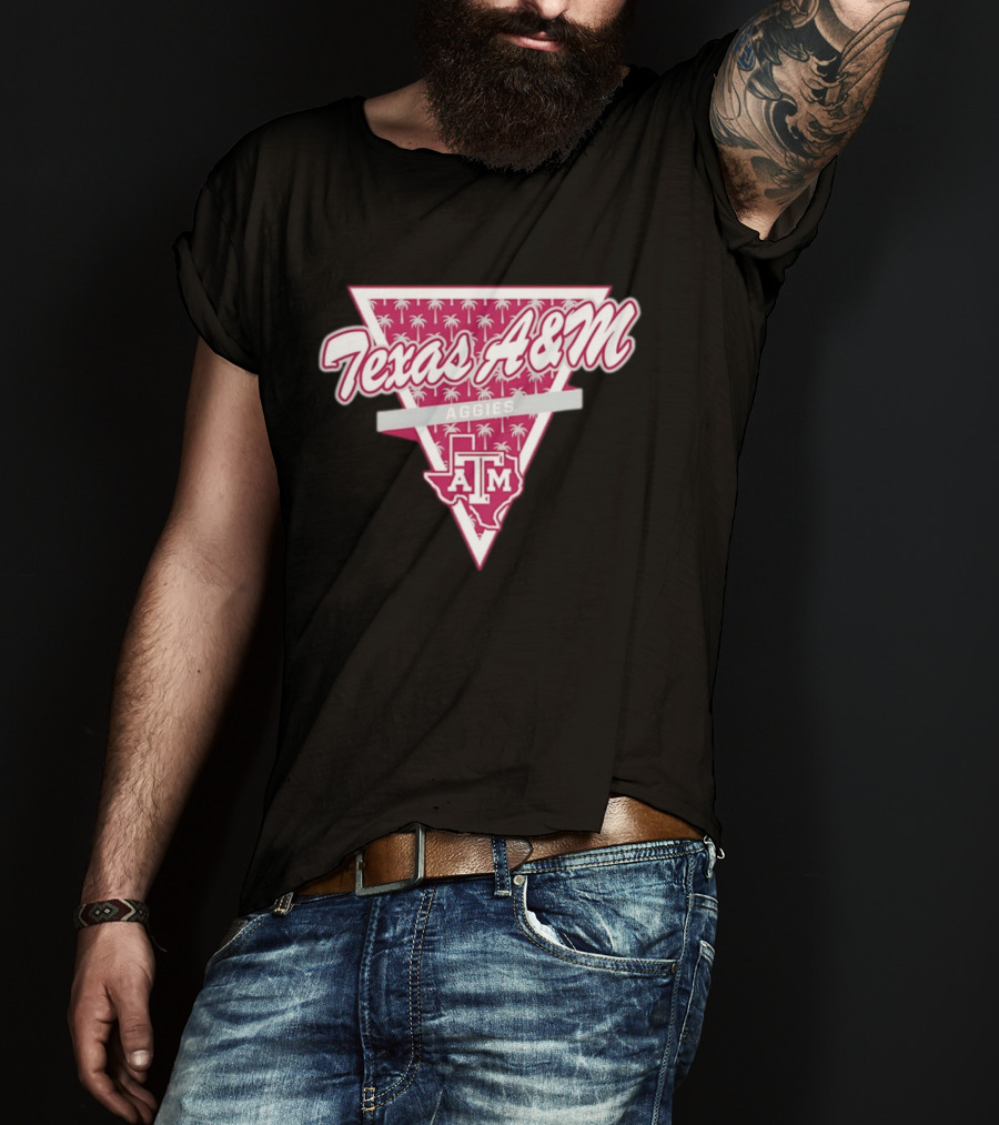 Texas A&M Aggies Football Palm Tree Triangle T-Shirt