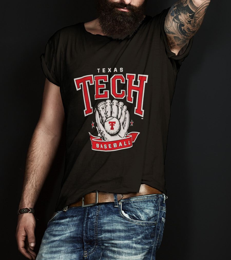 Texas Tech Baseball Glove Red Raiders T-Shirt