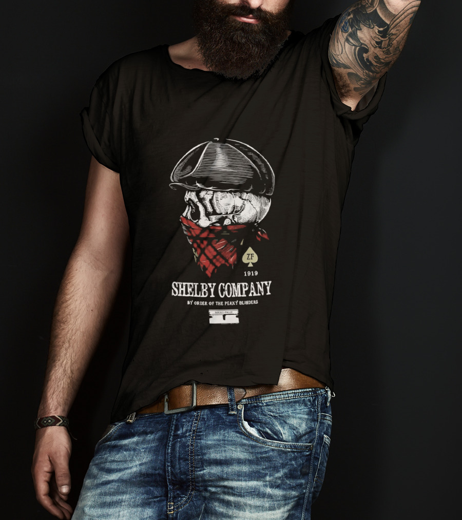 Shelby Company 1919 By Order Of The Peaky Blinders Spade Skull Bandana T-Shirt