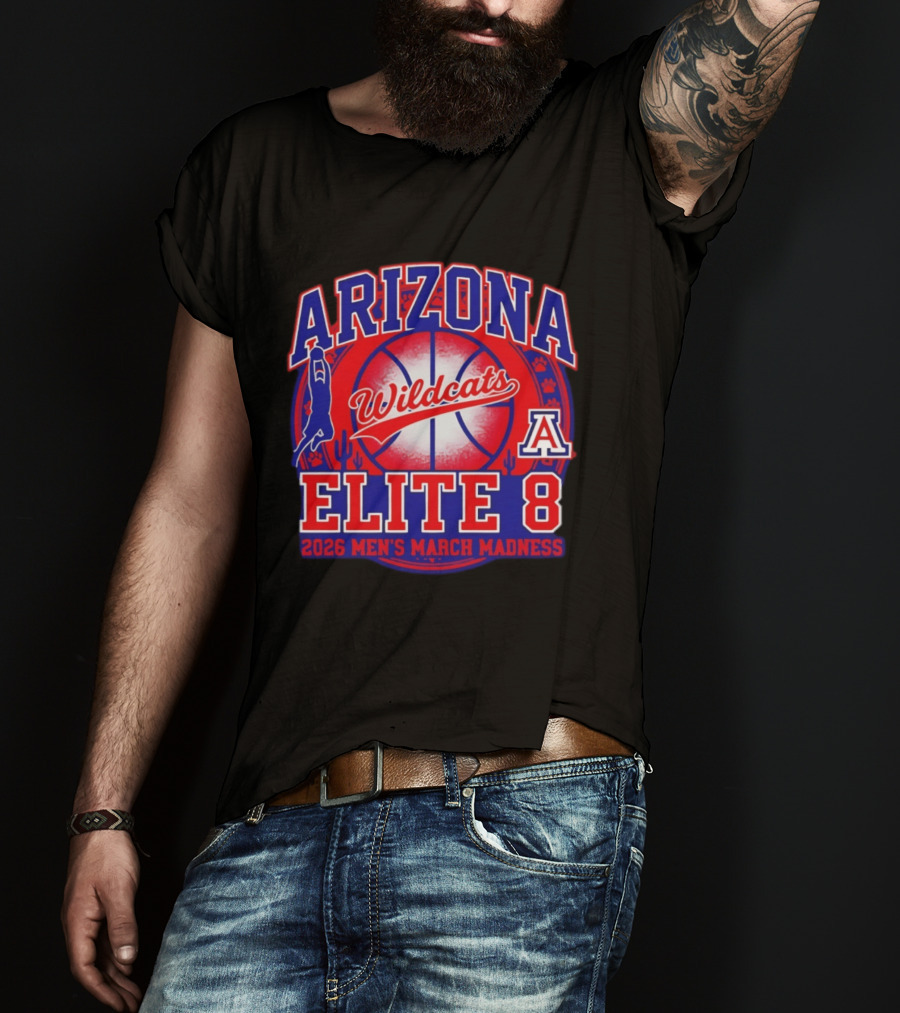 Arizona Wildcats Elite 8 2026 Men's March Madness Basketball T-Shirt