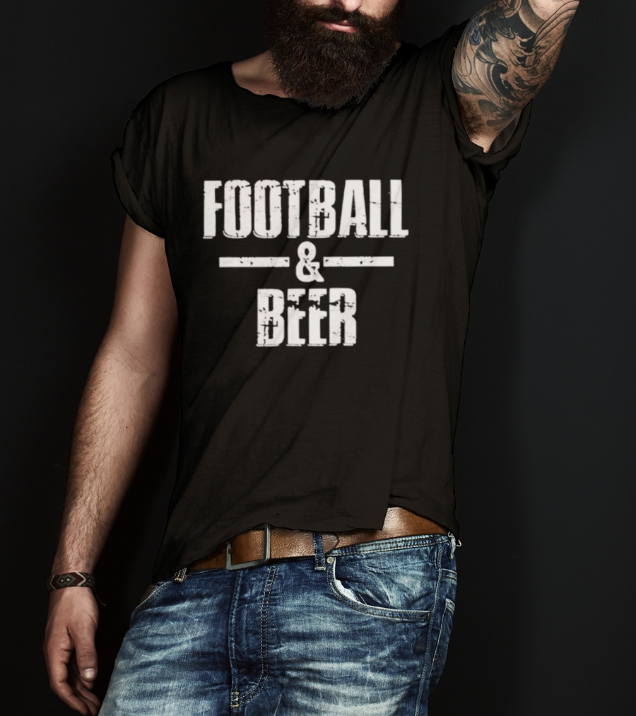 Football And Beer Drinking Entertainment T-Shirt