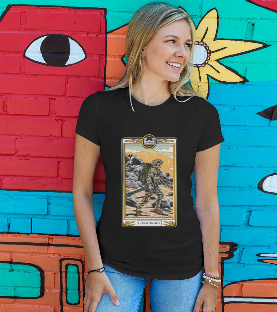 Combat Engineer Tactical Card Soldier With Gear T-Shirt