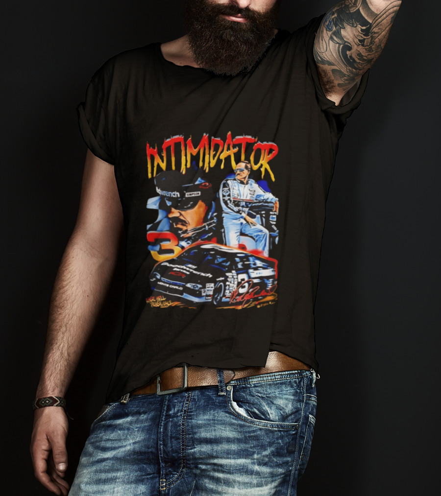 Dale Earnhardt Sr Intimidator NASCAR Racing Legend Number 3 Car Simpson Wrangler T-Shirt