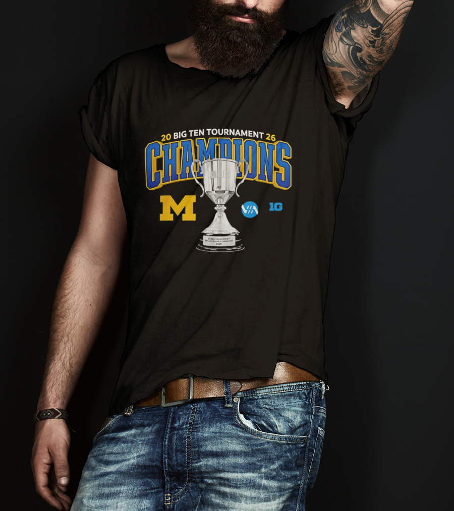 Michigan Wolverines 2026 Big Ten Tournament Champions Trophy T-Shirt