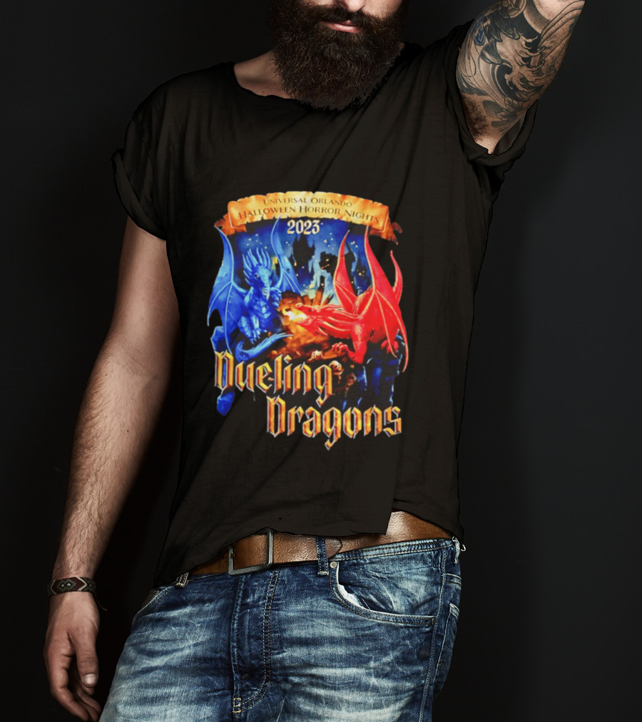Universal Orlando Halloween Horror Nights 2023 Dueling Dragons T-Shirt