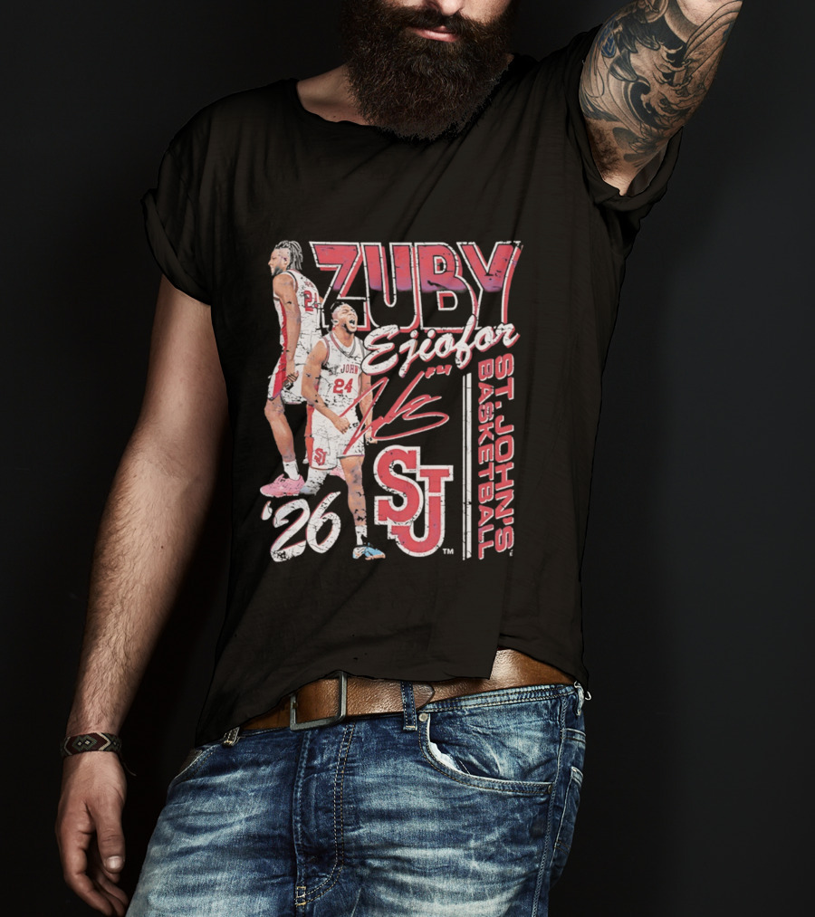 Zuby Ejiofor St. John's Basketball 26 SJ Red Storm 90s T-Shirt
