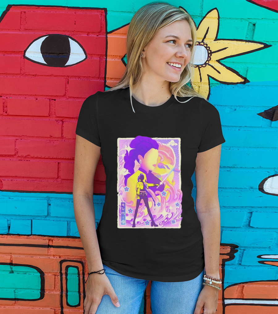 Rumi KPop Demon Hunters Musha E Floral Warrior T-Shirt