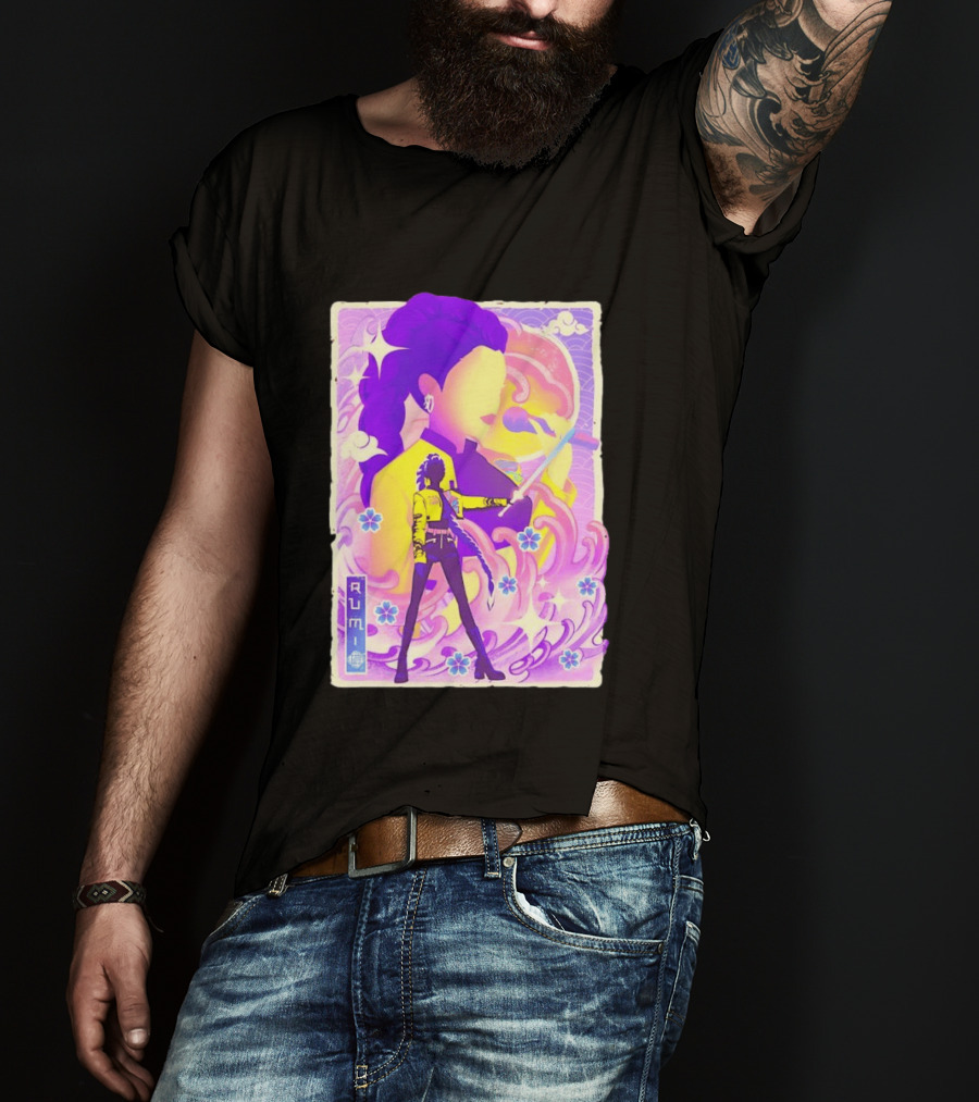 Rumi KPop Demon Hunters Musha E Floral Warrior T-Shirt
