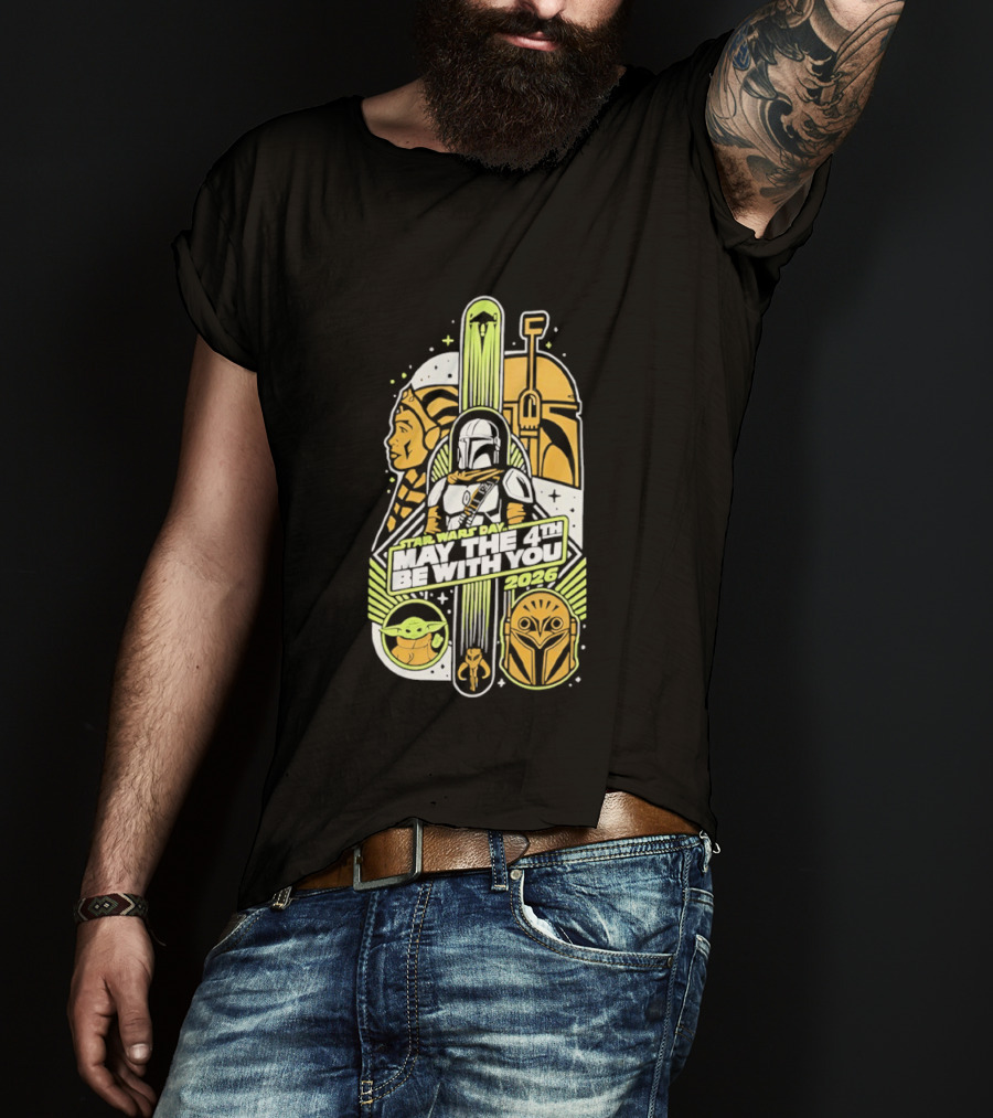 Star Wars Day May The 4th Be With You 2026 Yoda Boba Fett Celebration T-Shirt