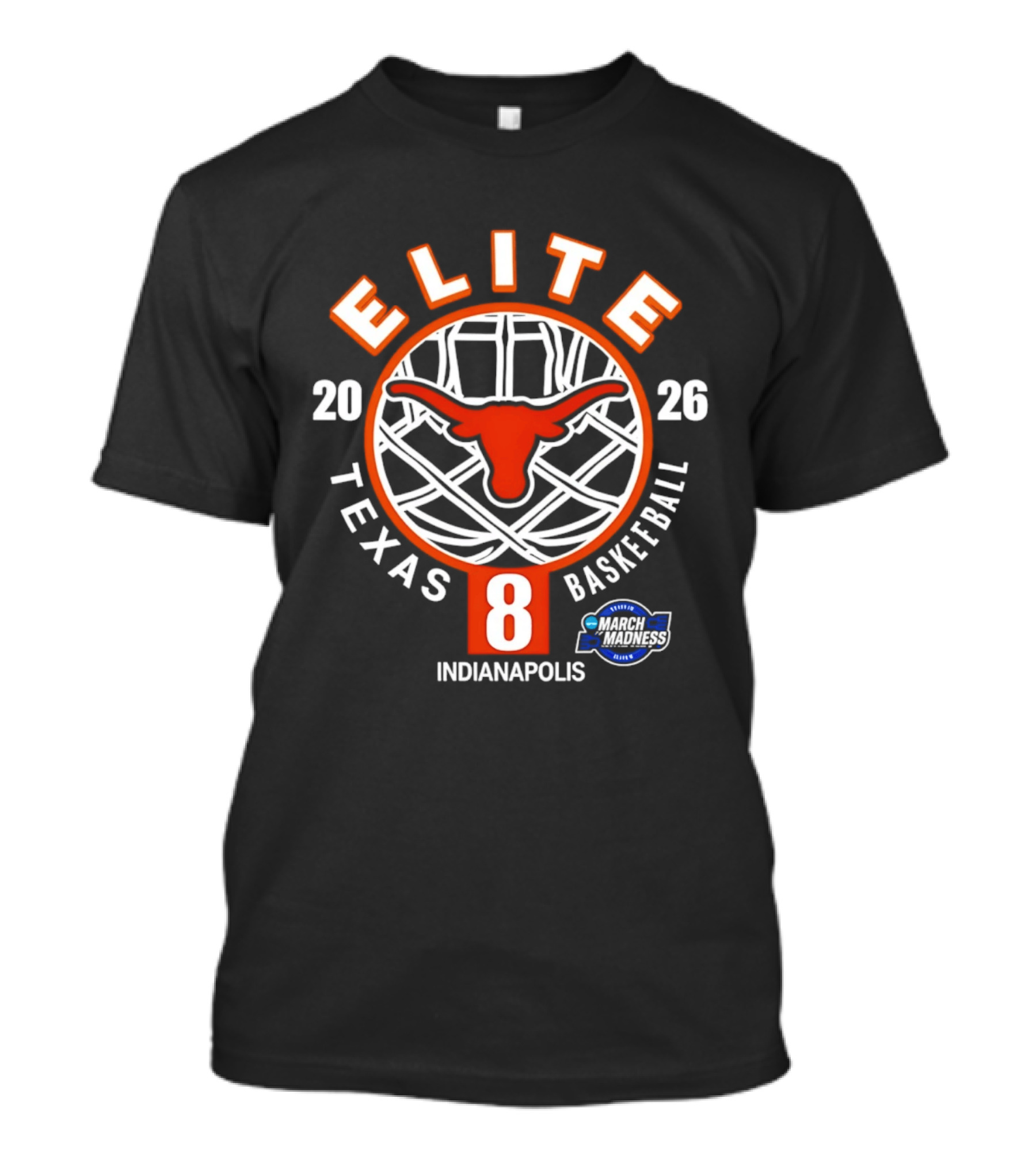 Texas Longhorns 2026 Elite 8 NCAA Basketball Indianapolis T-Shirt