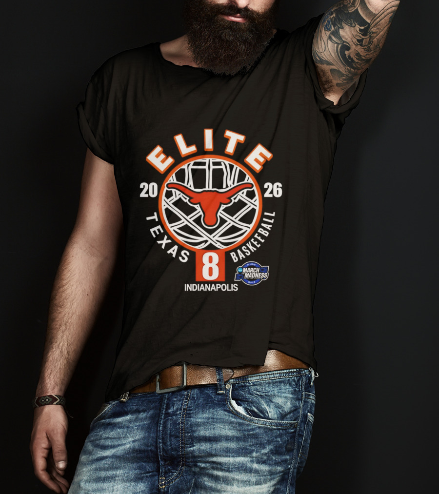 Texas Longhorns 2026 Elite 8 NCAA Basketball Indianapolis T-Shirt