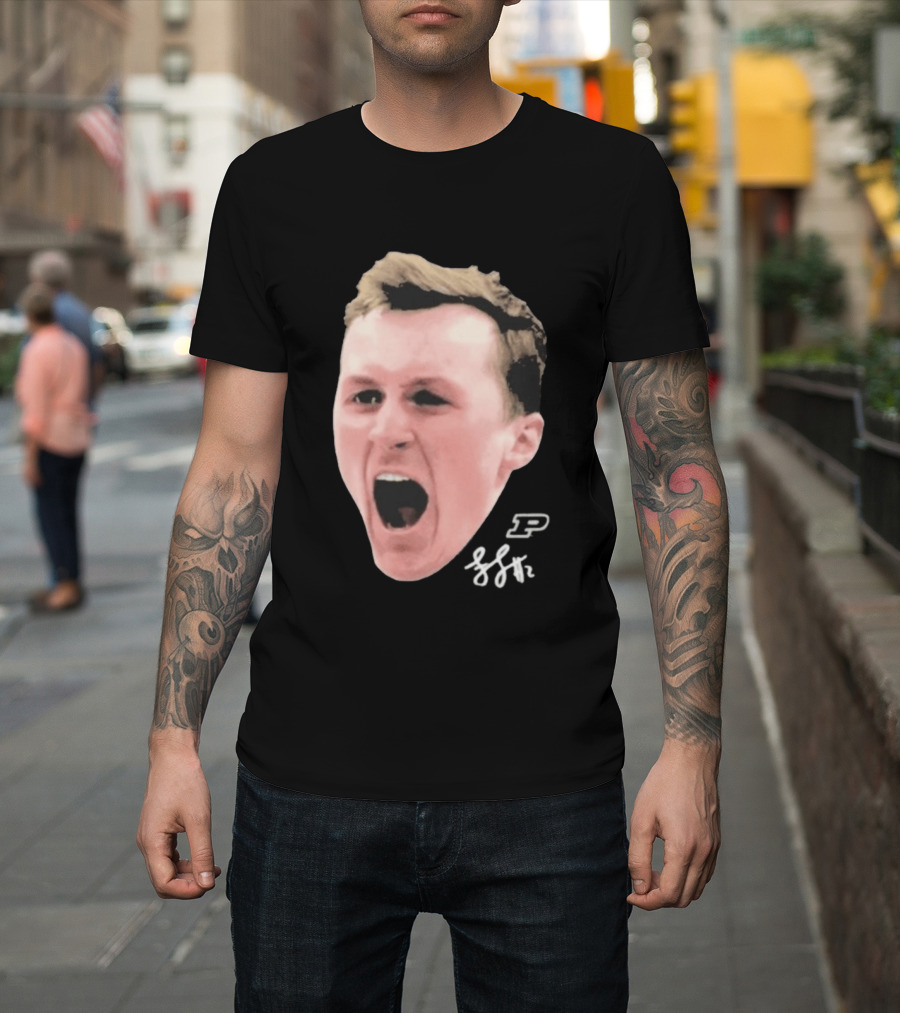 Purdue Boilermakers Will Berg Fletcher Loyer Big Face T-Shirt
