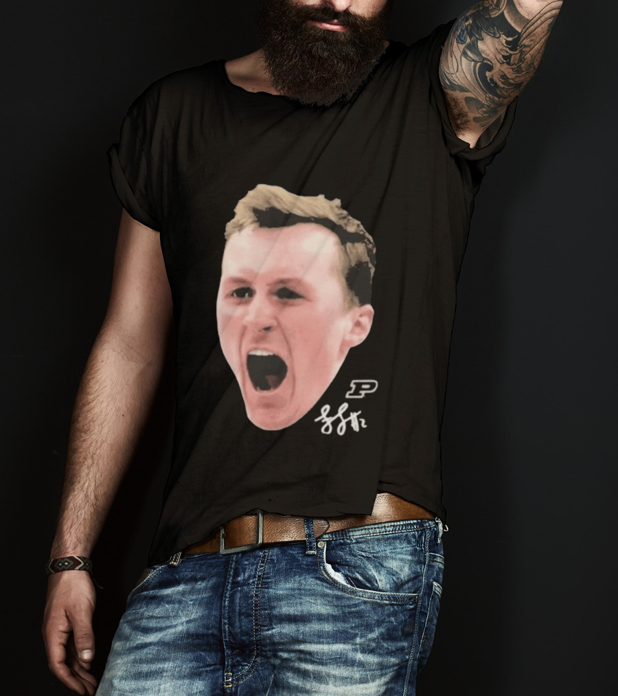 Purdue Boilermakers Will Berg Fletcher Loyer Big Face T-Shirt