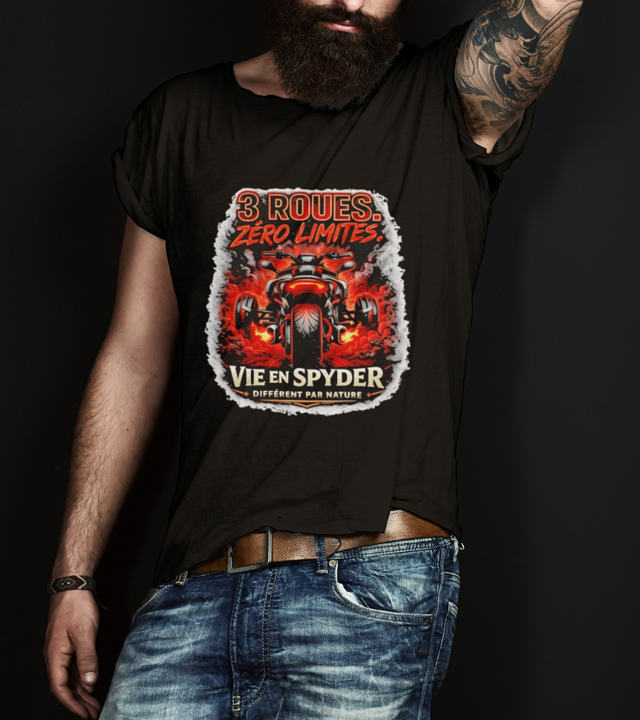 3 Roues Zéro Limites Vie En Spyder Différent Par Nature Moto Trike Adventure T-Shirt