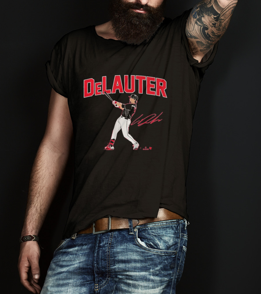 DeLauter Baseball Swing Action Signature T-Shirt
