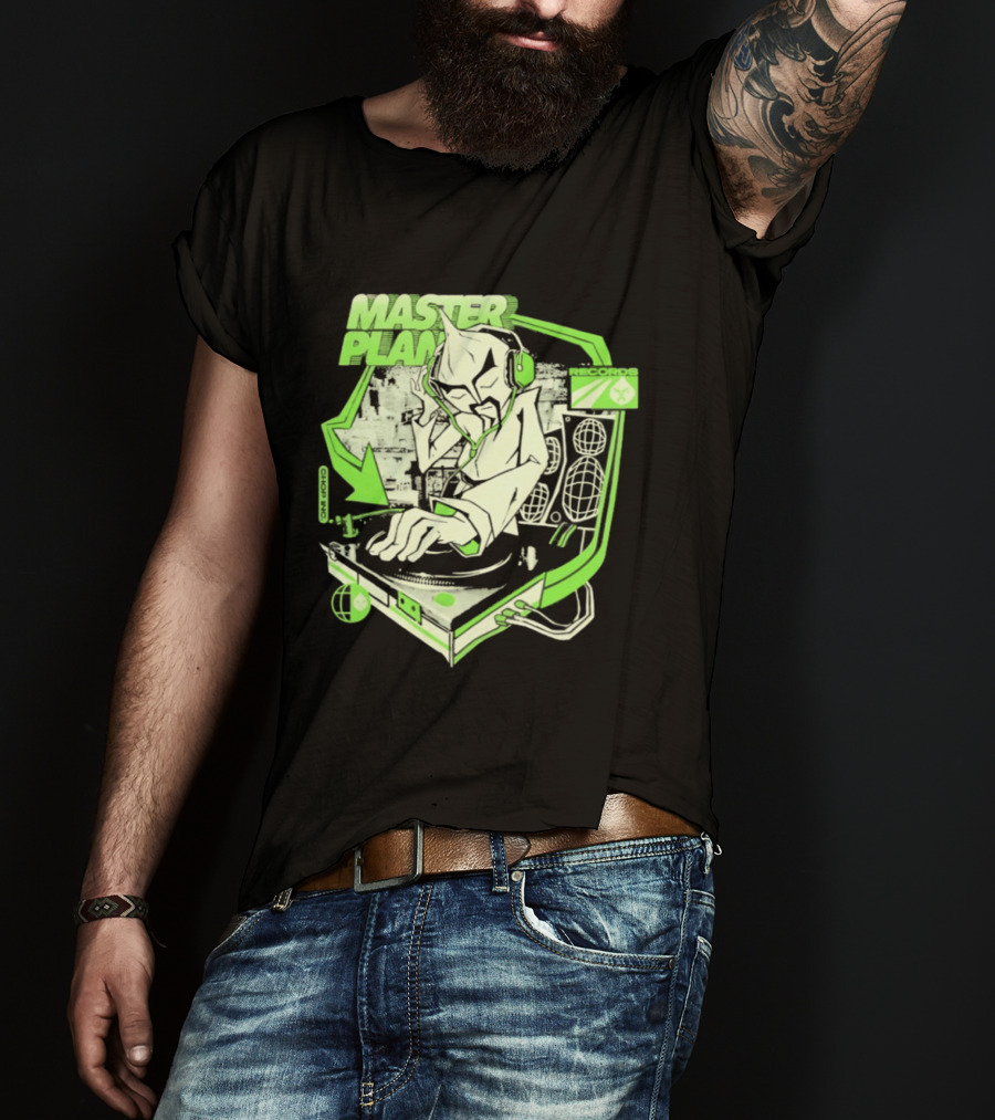 Chop Chop Master Onion Master Plan Records DJ Turntable Headphones T-Shirt