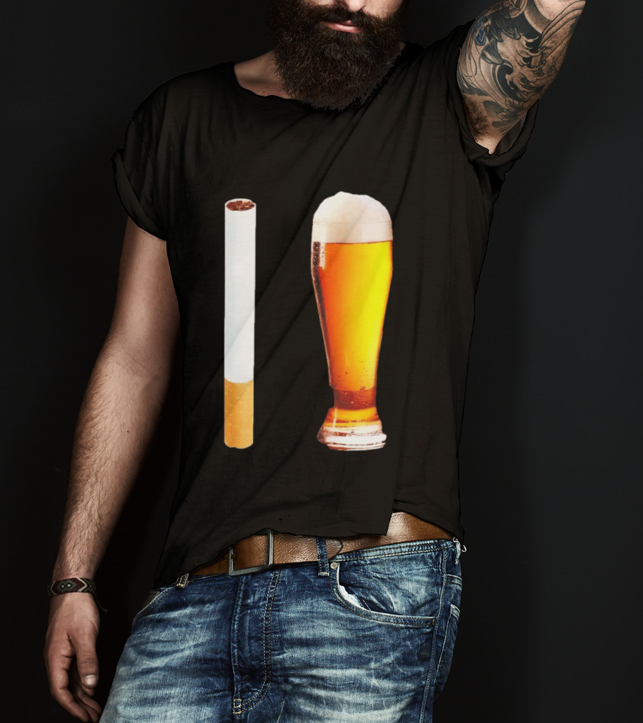 Cigarette And Beer Combo Classic Symbolic Pair T-Shirt