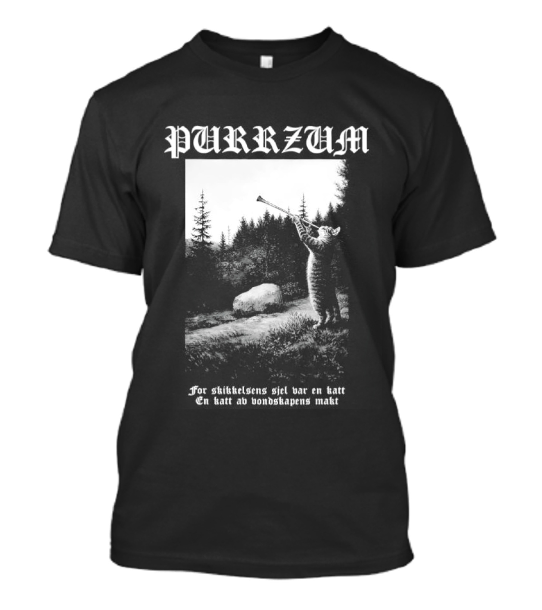 Purrzum Skikkelsens Sjel Var En Katt En Katt Av Vondskapens Makt Filosofem T-Shirt