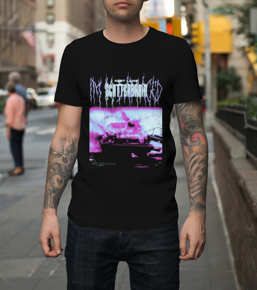 Scatterbrain 2026 Fast Lane Burning Car T-Shirt