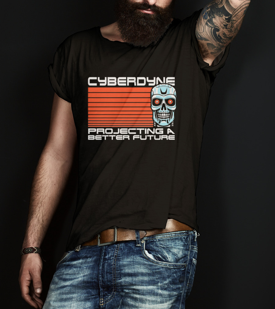 CYBERDYNE Projecting A Better Future Terminator Skull T-Shirt