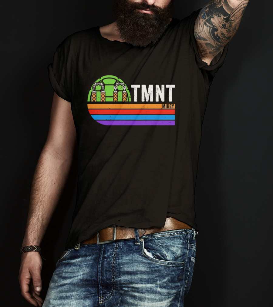 TMNT Michelangelo Mikey Retro Style Ninja Turtle T-Shirt