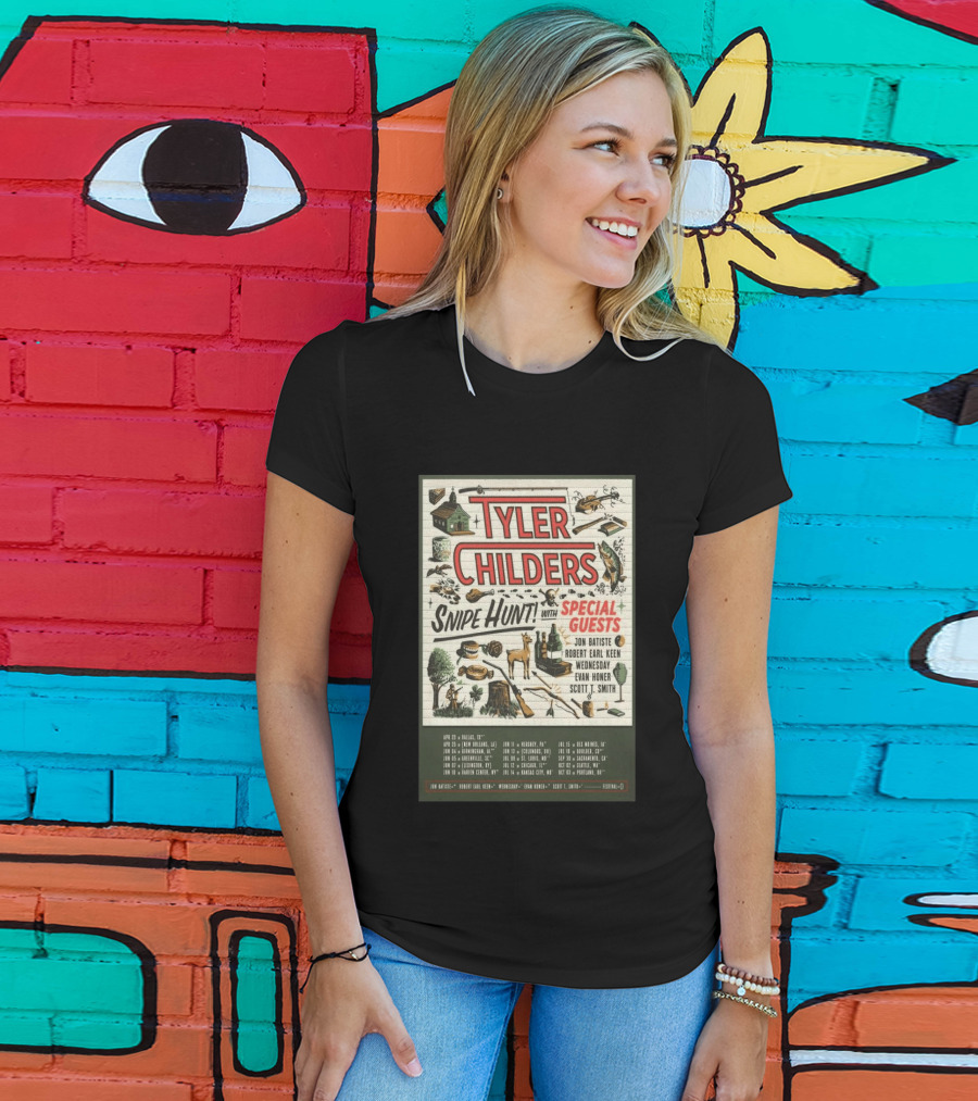 Tyler Childers Snipe Hunt Tour 2026 Special Guests Jon Batiste Robert Earl Keen Wednesday Evan Honer Scott Smith T-Shirt