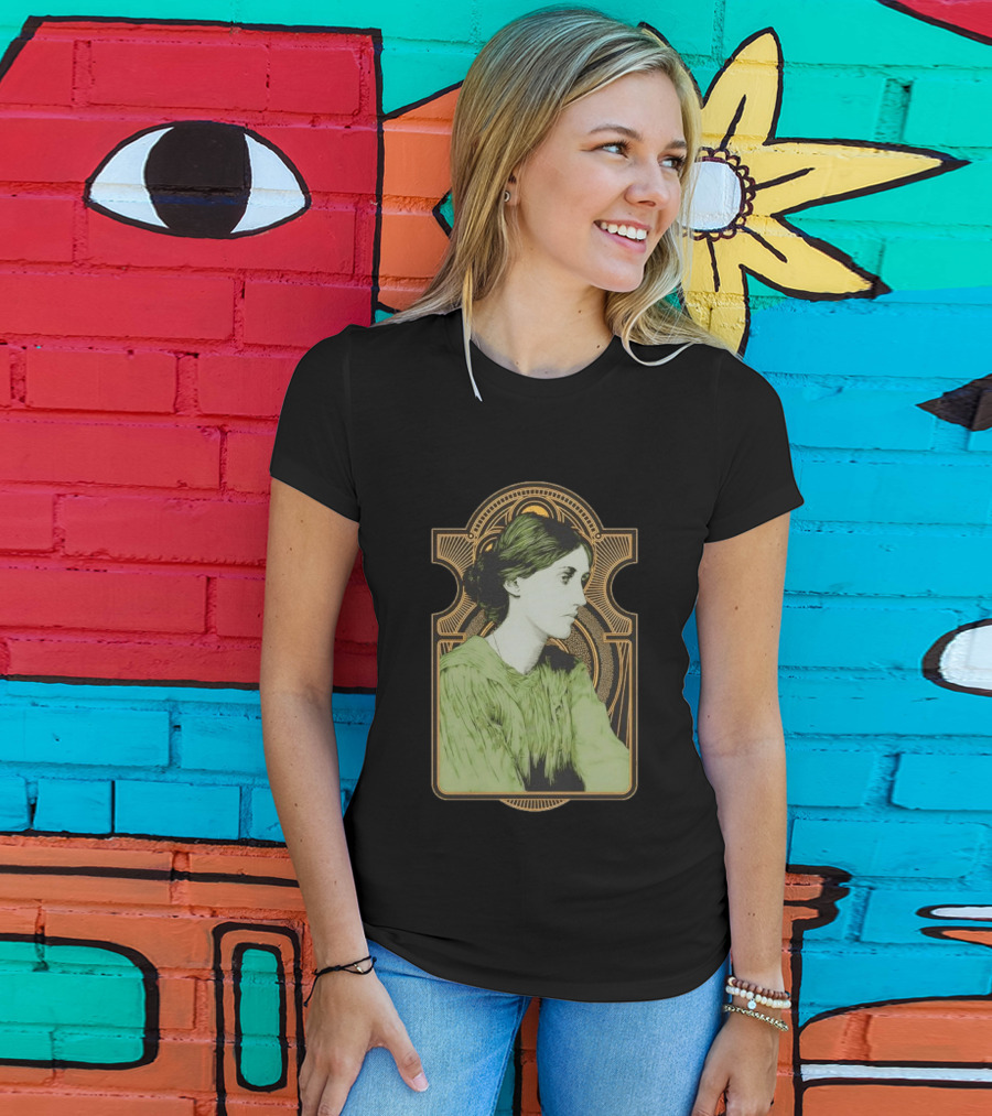 Virginia Woolf Nouveau Art Deco Style Green Dress T-Shirt