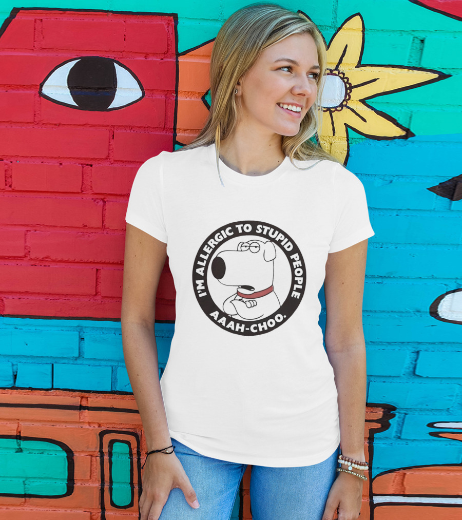 I'm Allergic To Stupid People Aaah Choo Red Collar Dog T-Shirt