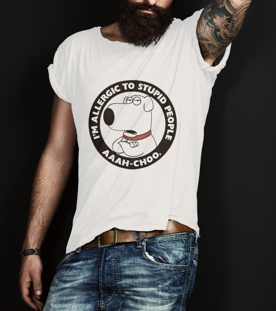 I'm Allergic To Stupid People Aaah Choo Red Collar Dog T-Shirt