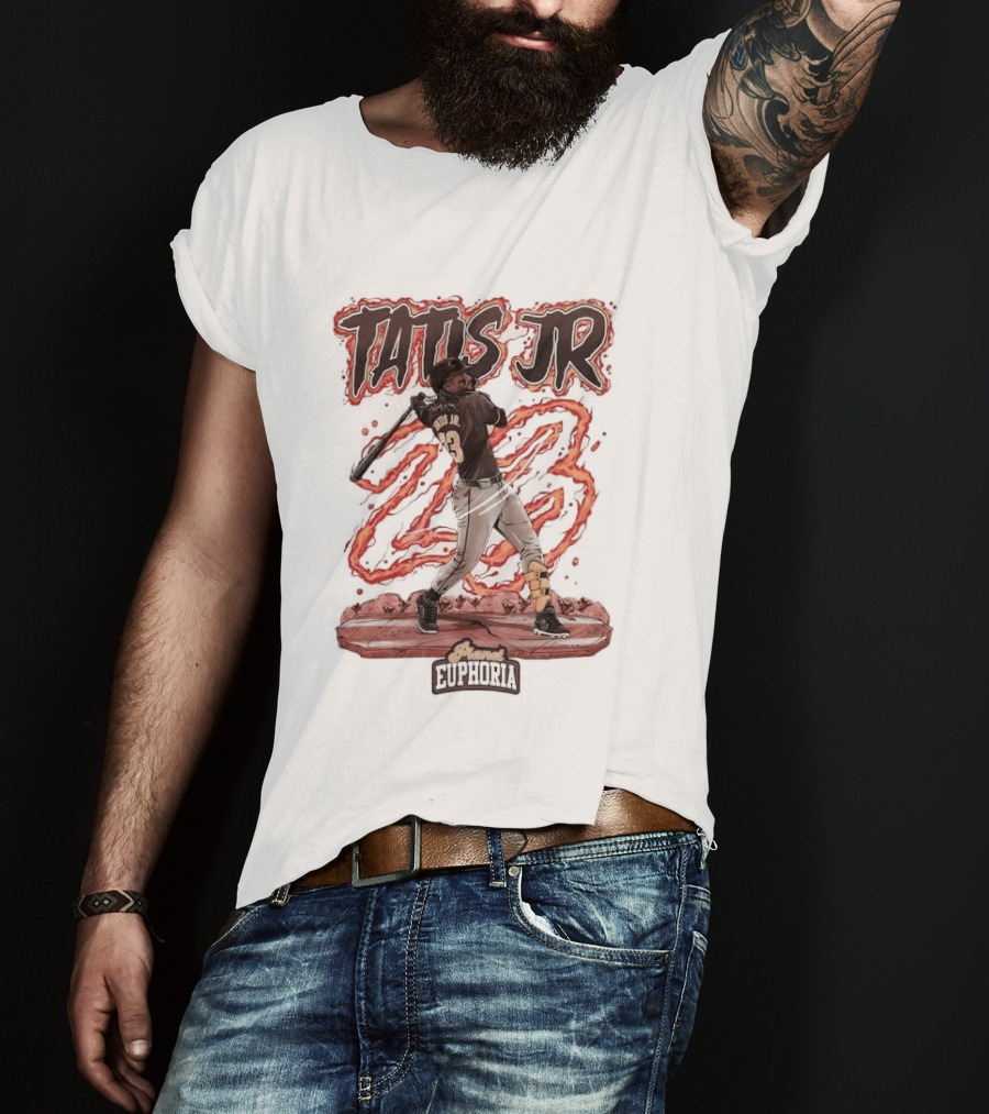 Fernando Tatis Jr San Diego Padres MLB Number 23 Fire Batting Euphoria T-Shirt