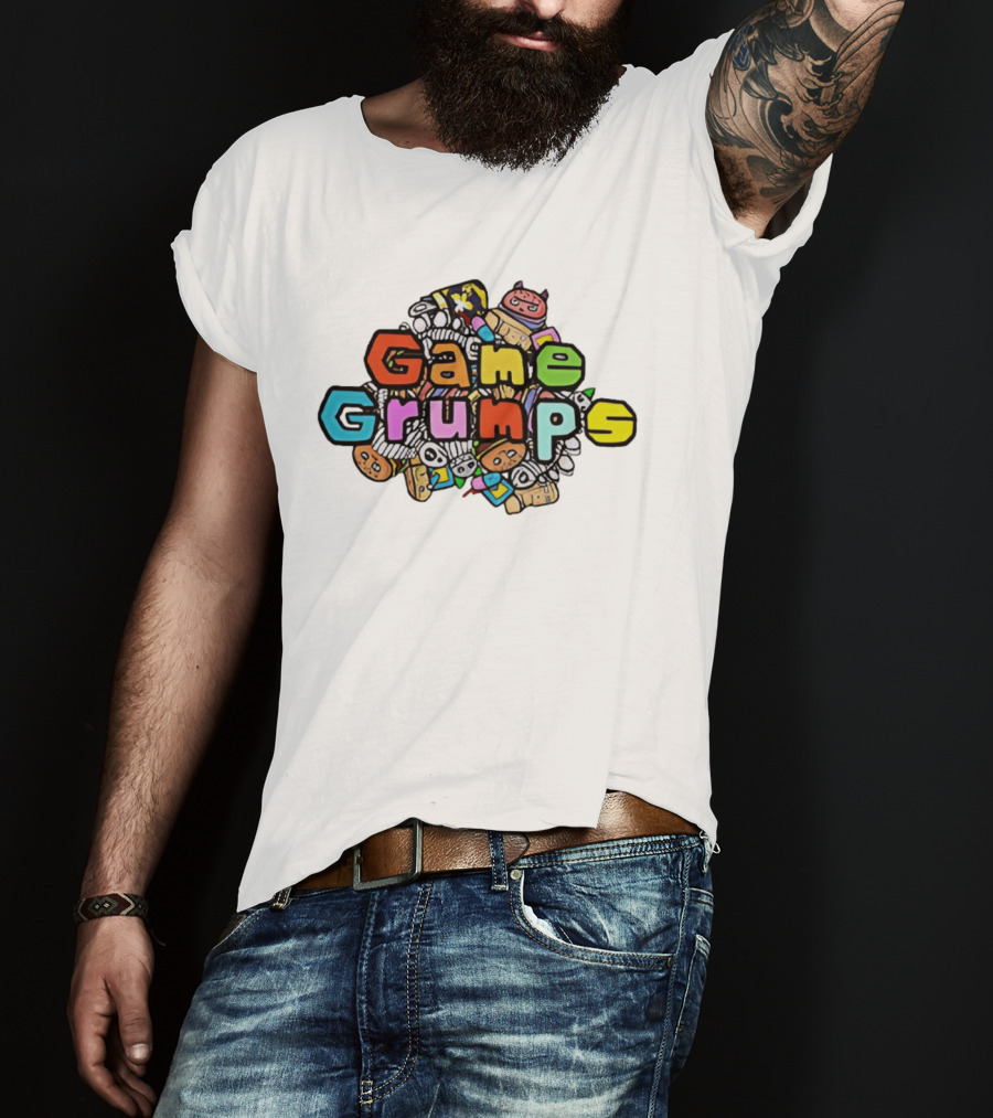 Game Grumps Colorful Cartoon Characters Pattern Collaboration 326 T-Shirt