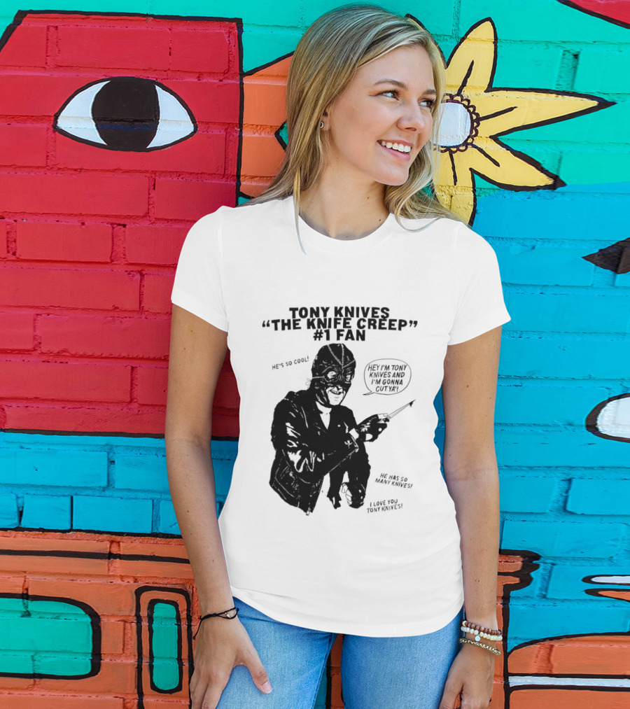 Tony Knives The Knife Creep Volume One Leather Jacket Mysterious True Crime Legendary Horror Movie Night Stalk Western Adventure T-Shirt