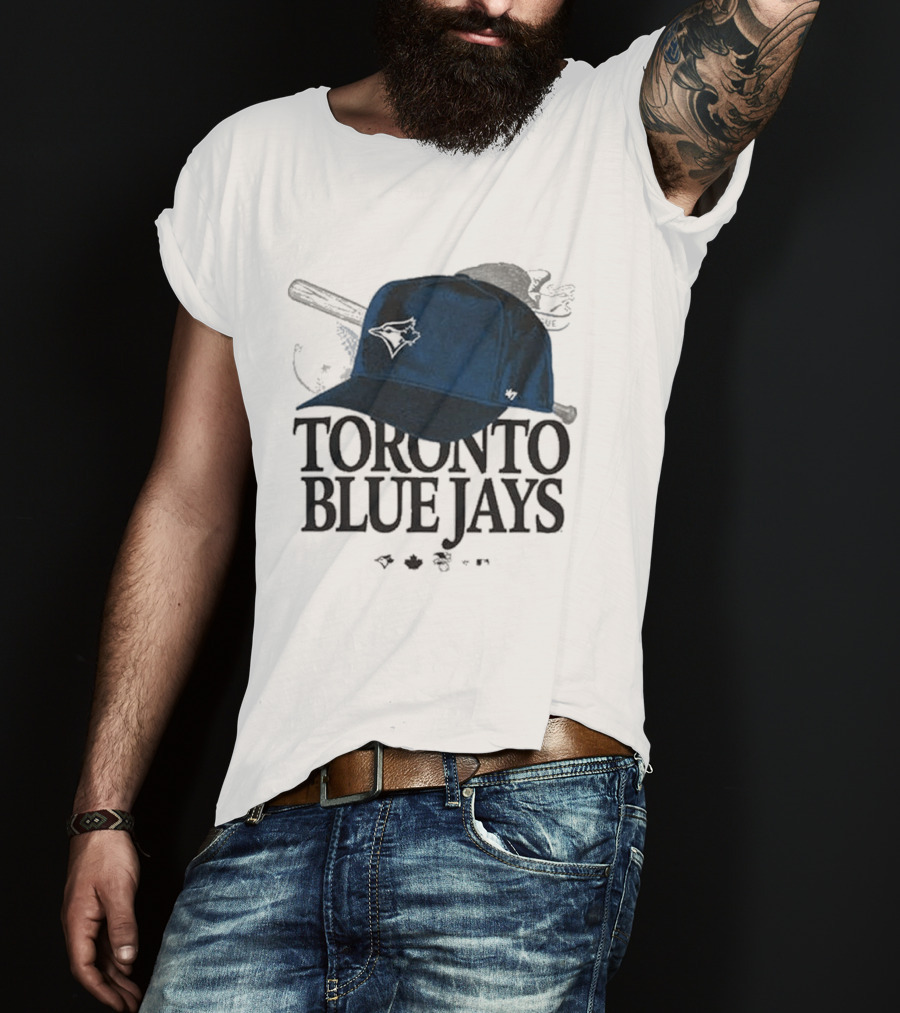 Toronto Blue Jays Baseball Cap And Bat Motif '47 T-Shirt