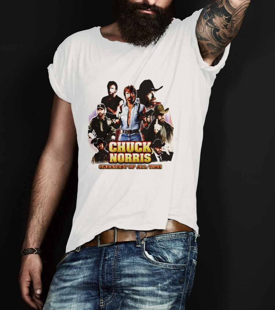 Chuck Norris Greatest Of All Time Retro Collage T-Shirt