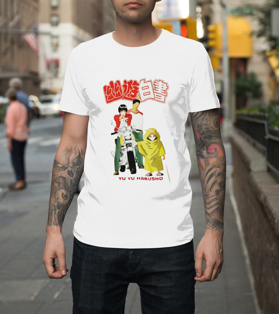 Ron Funches Loot Howard Yu Yu Hakusho Anime 90s Nostalgia Yusuke Kuwabara Hiei Kurama Motocross T-Shirt