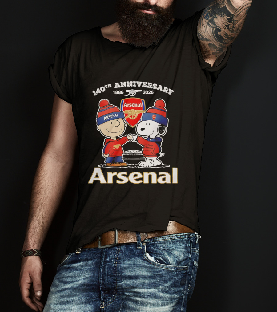 Charlie Brown Snoopy Arsenal 140th Anniversary 1886 2026 T-Shirt