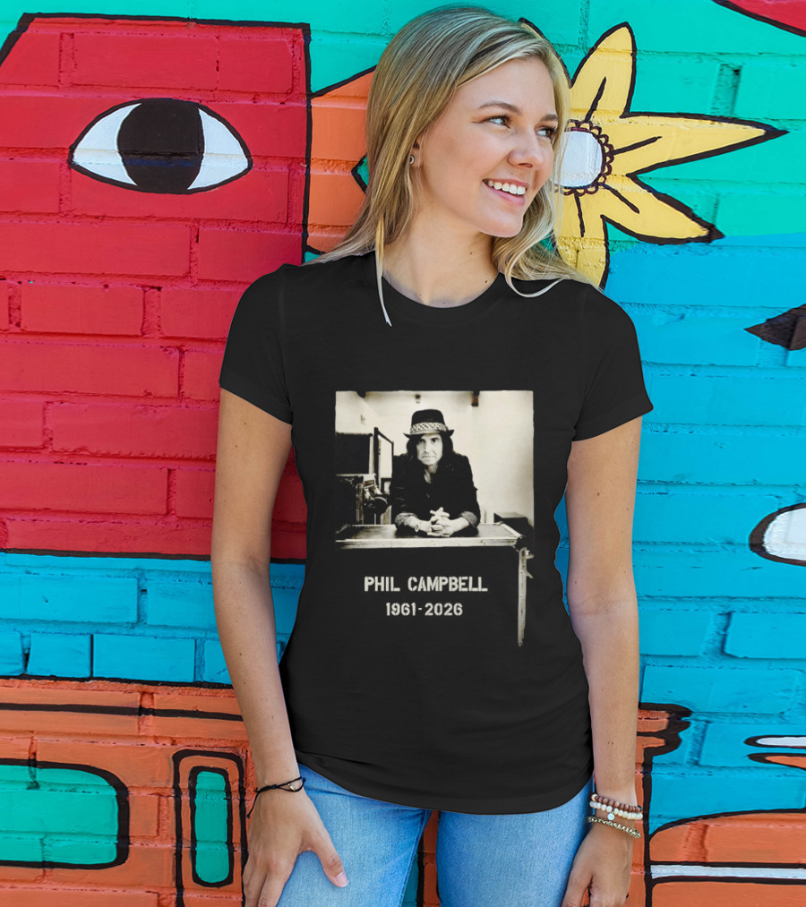 Phil Campbell 1961 2026 Retro Style Musician Hat Fashion T-Shirt