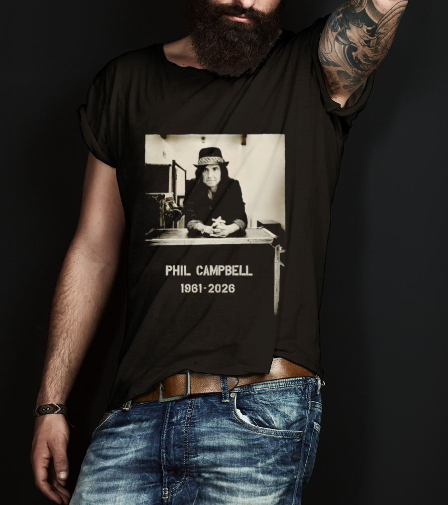 Phil Campbell 1961 2026 Retro Style Musician Hat Fashion T-Shirt