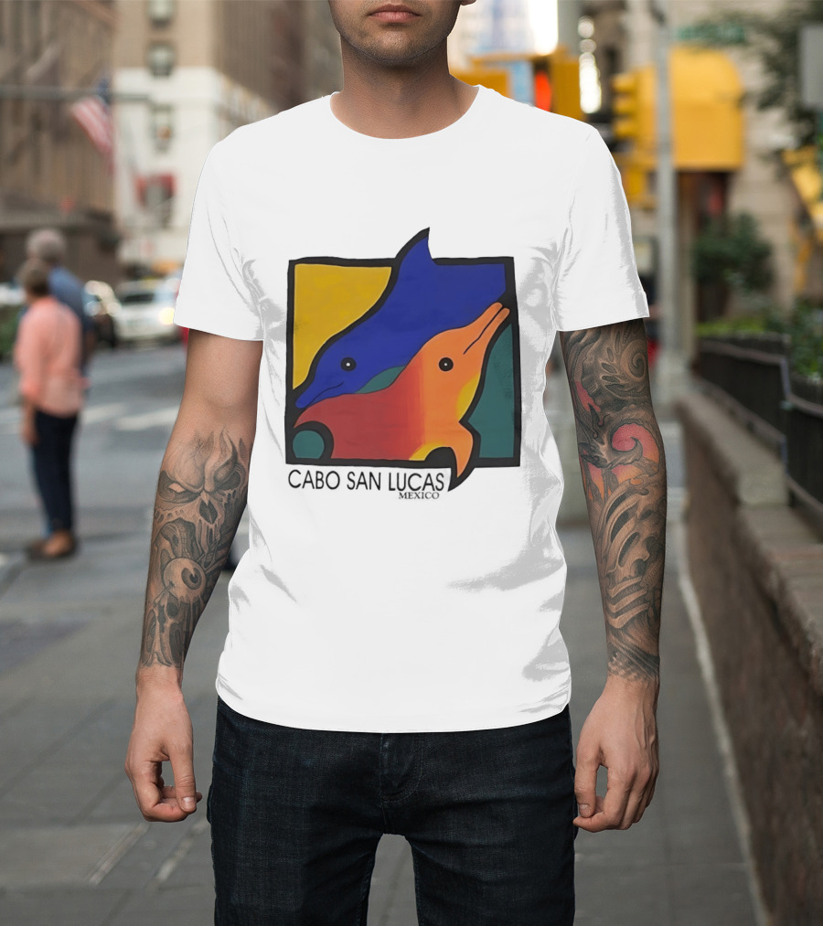 Cabo San Lucas Dolphin Colorful Art Mexico T-Shirt