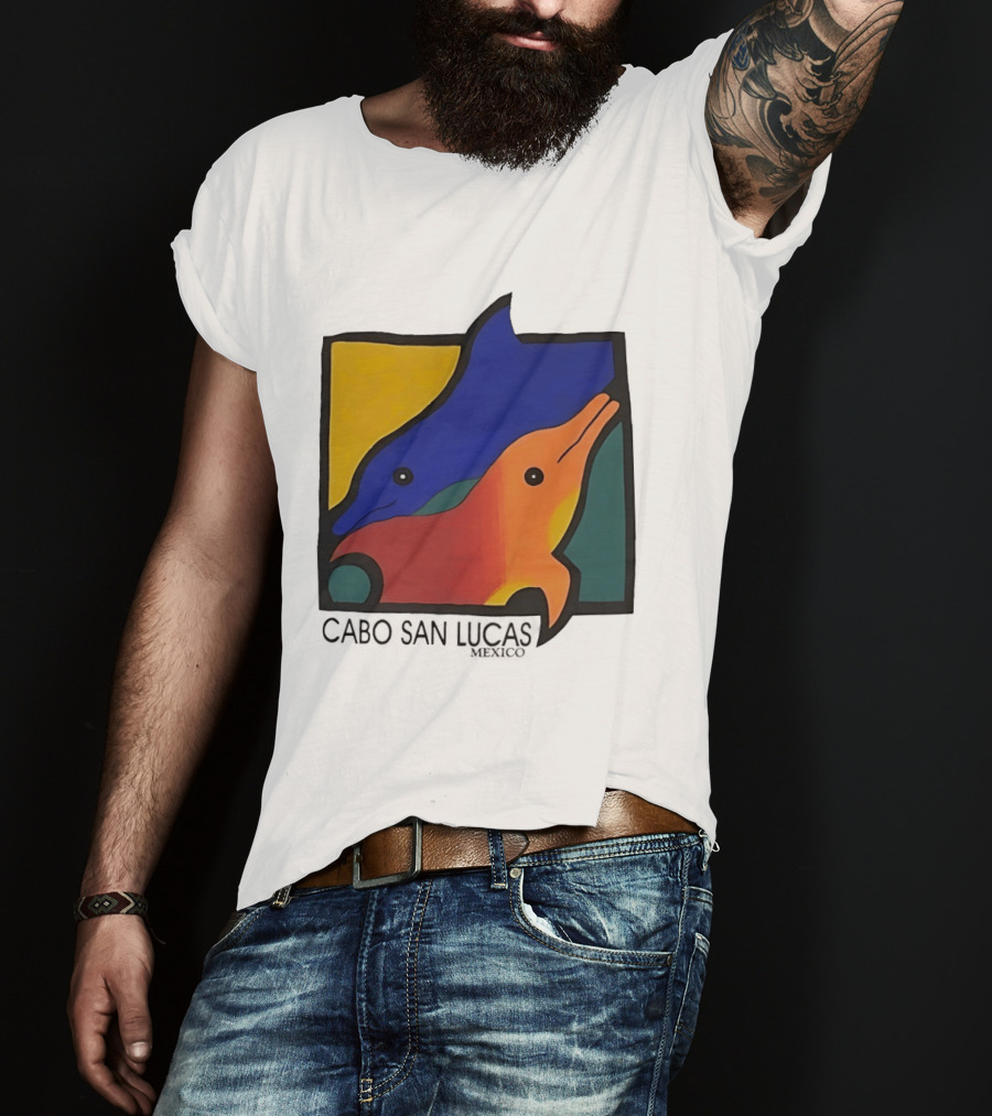 Cabo San Lucas Dolphin Colorful Art Mexico T-Shirt